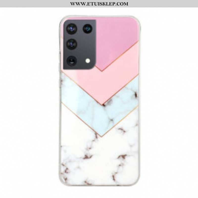 Etui do Samsung Galaxy S21 Ultra 5G Kolorowy Glamour Marmur